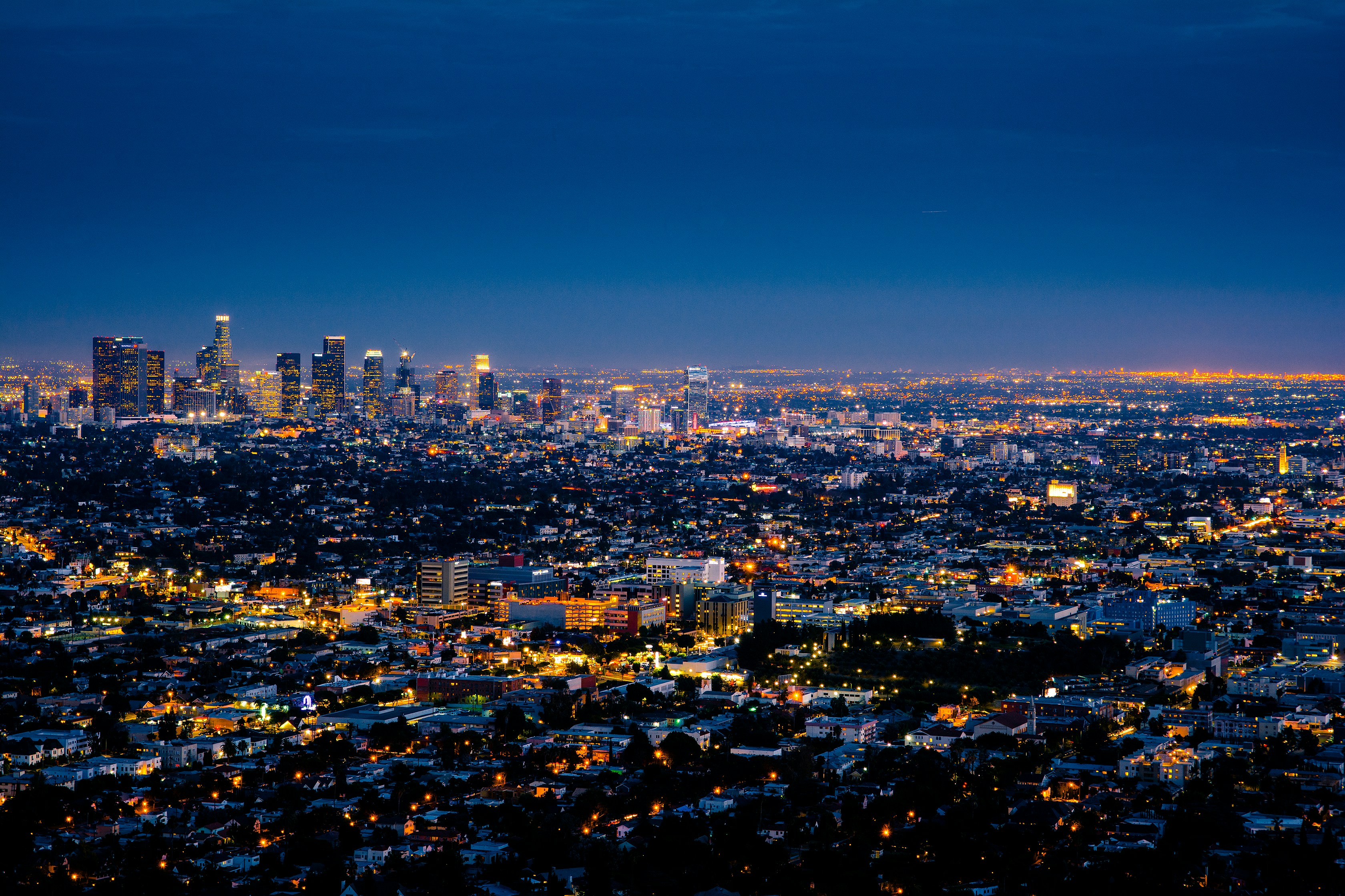 Los Angeles skyline and security services